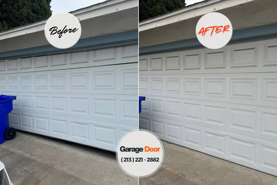 Before and after: garage door repair Sorrento, LA